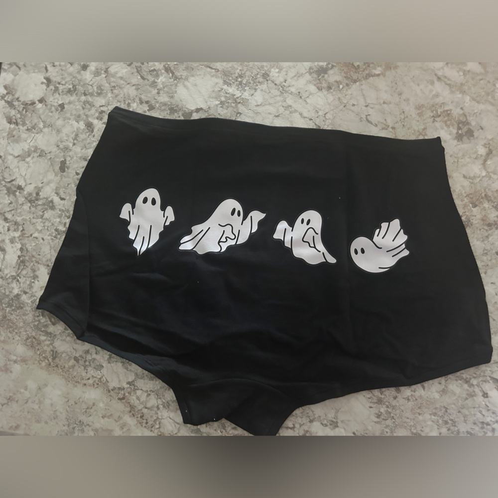 PINK Victoria's Secret Black Halloween Ghost Panties